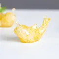 Mini narwhal resin sculpture with yellow crystal stone filling for desk decor - Lemon Yellow