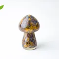 Resin mushroom ornament filled with natural brown tiger eye stones for home decor - Style ① Tiger's Eye