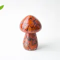 Resin mushroom sculpture featuring red jasper crystals for home decor and ornaments - Style ① Red Jasper