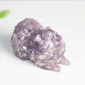 Pomeranian dog ornament crafted with natural purple amethyst crystal and resin fill - Dreamy Purple