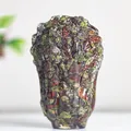Artistic cabbage ornament made of colorful natural crystals inside a glossy resin body - Dragon Blood Stone