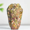 Handmade Chinese cabbage resin ornament with colorful natural crystal stones - Unakite