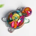 Resin tortoise sculpture with colorful crystal stones and golden coin decoration - Colorful Shell