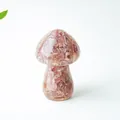 Resin crystal mushroom statue with strawberry quartz stones for home decor - Style ① Strawberry Quartz