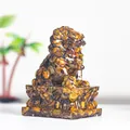 Tiger eye crystal resin lion statue with traditional Chinese auspicious beast sculpture - Tiger's Eye