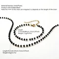 Macro detail of beaded stainless steel necklace and bracelet set with lobster clasp - Necklace and Bracelet Set / Gold