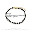 Bohemian black beaded bracelet with gold stainless steel lobster clasp and chain - Bracelet / Gold