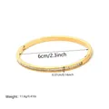 Detailed view of gold bangle width and diameter measurements with crystal inlay - Half Row Rhinestone Thin Style (CX821)