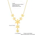 Golden stainless steel daisy flower necklace with rhinestones and 47+6cm adjustable chain - Daisy Necklace (BG031XL)
