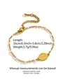 Pulsera de acero inoxidable dorado con cuentas blancas y medalla de la Virgen - Pulsera / Dorado