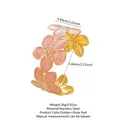 Bracciale aperto in acciaio dorato con fiori in smalto rosa rossa, diametro di 5,64 cm - FYD6209SZ / Rosso
