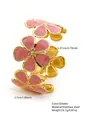 Bracciale a polsino dorato in acciaio inossidabile con petali di fiori in smalto rosa chic - FYD6261SZ / Rosa