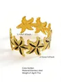 Bracciale rigido a forma di stella marina dorata con dettagli in smalto nero elegante - FYD6260SZ / Nero