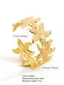 Bracciale aperto in acciaio inossidabile dorato con stelle marine in smalto rosa - FYD6260SZ / Rosso Rosa