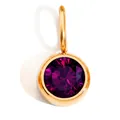 Golden 8mm birthstone pendant featuring a faceted purple rhinestone for DIY jewelry - Jun-Purple