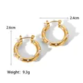 Detalle de pendientes de aro bañados en oro 18K con perlas incluyendo medidas y el peso - Dorado