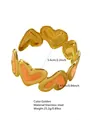 Bracciale a cuore dorato in acciaio inossidabile con smalto arancione e design aperto - FYD6258SZ / Rosso Rosa