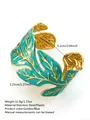 Bracciale rigido a foglia in acciaio inossidabile dorato con smalto blu - FYD6250SZ / Blu