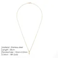 Collana minimalista in acciaio inossidabile placcata oro 18K con ciondolo a barra - Oro
