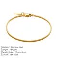 Bracciale a catena serpente in acciaio inossidabile placcato oro 18K, lungo 18+2cm - 18+2cm / Oro
