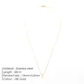 Minimalist square bar pendant necklace in 18K gold finish stainless steel snake chain - 13mmx3.5mm Pendant / 18K Gold