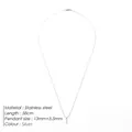Sleek silver stainless steel square bar pendant on a 58cm snake chain necklace - 13mmx3.5mm Pendant / Platinum