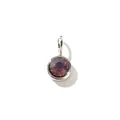 Birthstone charm in silver bezel setting with a multi-faceted deep purple round stone - 20th Month - Purple Opal