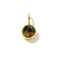 Round golden birthstone charm with amber crystal pendant for DIY jewelry making - 22th Month - Coffee