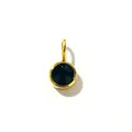 8mm round black birthstone pendant with gold plated stainless steel base setting - 18th Month - Black
