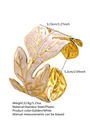 Bracciale aperto con foglia tropicale in smalto rosa e acciaio inossidabile dorato - FYD6250SZ / Bianco