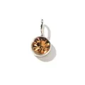 Round 8mm stainless steel birthstone pendant with amber faceted crystal jewel - 19th Month - Champagne