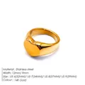 14K gold plated stainless steel heart signet ring in polished golden finish - US5 / Heart Style (TR18909) / Gold