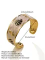 Bracciale in acciaio dorato con smalto marmorizzato e rilievi di conchiglia e ippocampo - FYD6214SZ / Nero