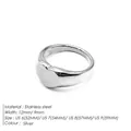 Minimalist silver heart ring in stainless steel with 12mm width and polished finish - US5 / Heart Style (TR18940) / Steel