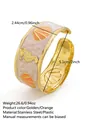 Bracciale regolabile in acciaio inossidabile con cavalluccio marino e smalto arancio - FYD6214SZ / Arancione