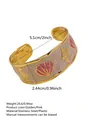 Bracciale rigido in acciaio dorato con smalto rosa e motivi di cavalluccio marino - FYD6214SZ / Rosa