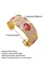 Bracciale rigido dorato in acciaio inox con conchiglia rossa e smalto a cavalluccio - FYD6214SZ / Rosso