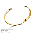 6 mm minimalistischer 18K vergoldeter Edelstahl C-förmiger Manschettenarmreif - 6mm / Gold