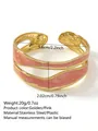 Bracciale rigido aperto in smalto rosa con design a onde in acciaio inox, largo 2 cm - FYD6239SZ / Rosa