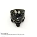 Black stainless steel tiger head ring in hip hop style with size chart for US7 to US11 - US7 / Black