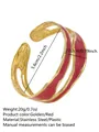 Bracciale rigido dorato in acciaio inossidabile con smalto rosso e design traforato - FYD6239SZ / Rosso