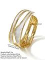Bracciale aperto dorato con smalto bianco e design minimalista con intagli - FYD6239SZ / Bianco