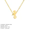 Minimalist 14K gold plated stainless steel necklace with small lizard pendant - Letter J - Gold