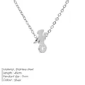 Silver stainless steel minimalist necklace with a lowercase 7mm letter pendant 45cm chain - J-Steel