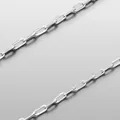 Collana a maglie paperclip argento lucido in acciaio inossidabile stile vintage - 20+2cm / Catena in Filo Quadrato 2mm / Oro 18K