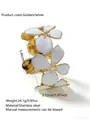 Bracciale rigido in acciaio inossidabile dorato con fiori in smalto bianco - FYD6238SZ / Bianco