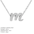 Minimalist silver stainless steel necklace featuring a lowercase 'm' letter pendant - M-Steel