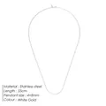 Minimalist white gold stainless steel paperclip chain necklace with sleek oval links - Platinum
