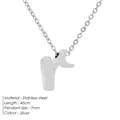 Minimalist silver stainless steel necklace with small lowercase letter r pendant - R-Steel