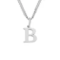 Minimalist silver letter B pendant necklace in 14K stainless steel for women - B-Silver-1 Piece
